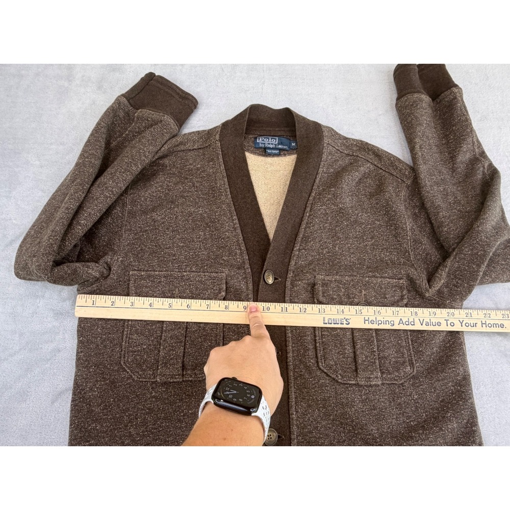 Polo Ralph Lauren Mens French Terry Utility Safari Cardigan Cargo M Cabin Preppy - Picture 5 of 6